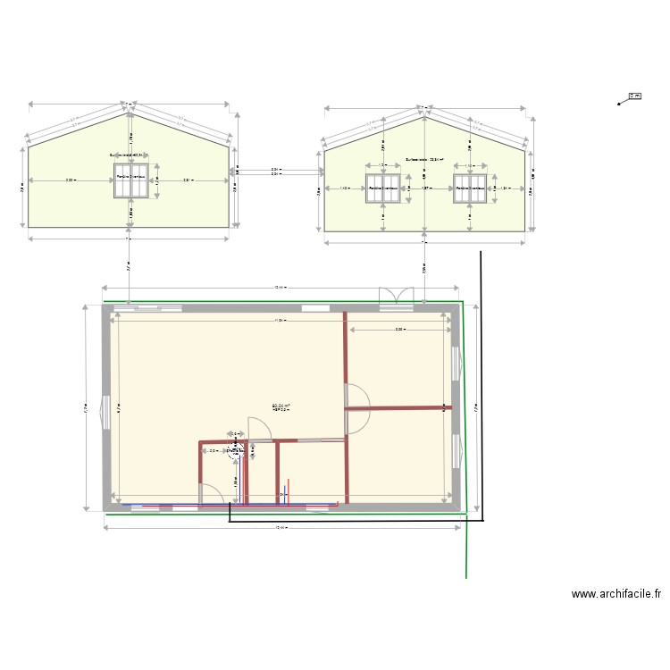 ti caze Dognon. Plan de 0 pièce et 0 m2