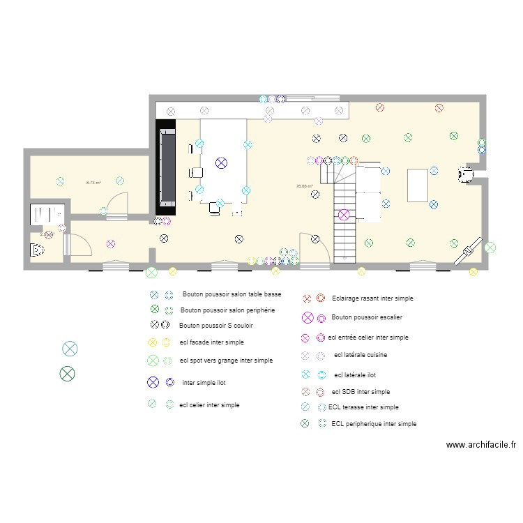 PLAN ecl RDC . Plan de 0 pièce et 0 m2