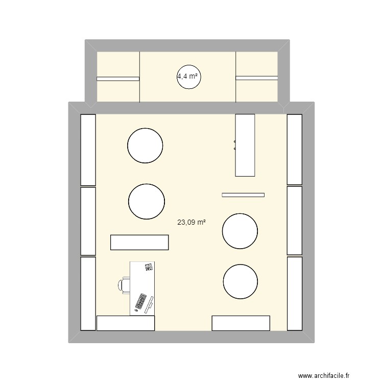 San Diégo. Plan de 2 pièces et 27 m2