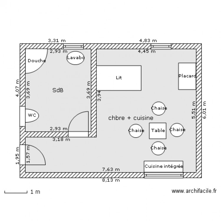 Plan appartement . Plan de 0 pièce et 0 m2