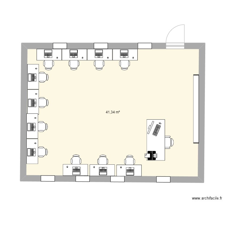 salle informatique 5 sep2024. Plan de 1 pièce et 41 m2