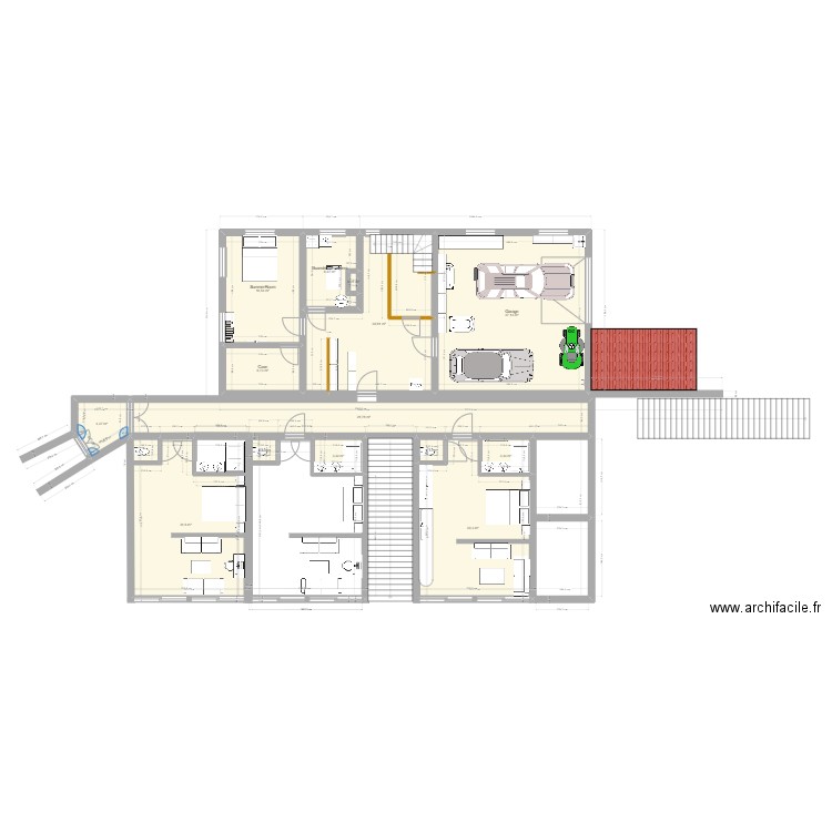 GardenBedRoom. Plan de 14 pièces et 212 m2