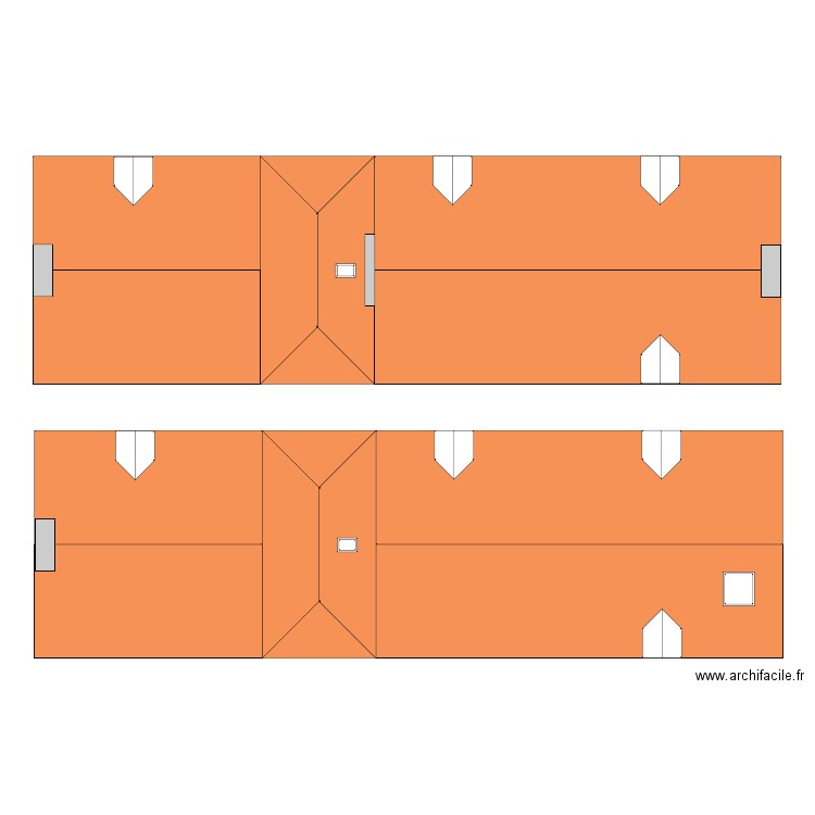 plan toiture existant. Plan de 0 pièce et 0 m2