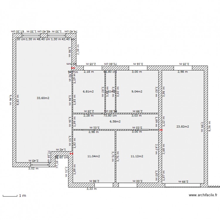 plan quoté. Plan de 0 pièce et 0 m2