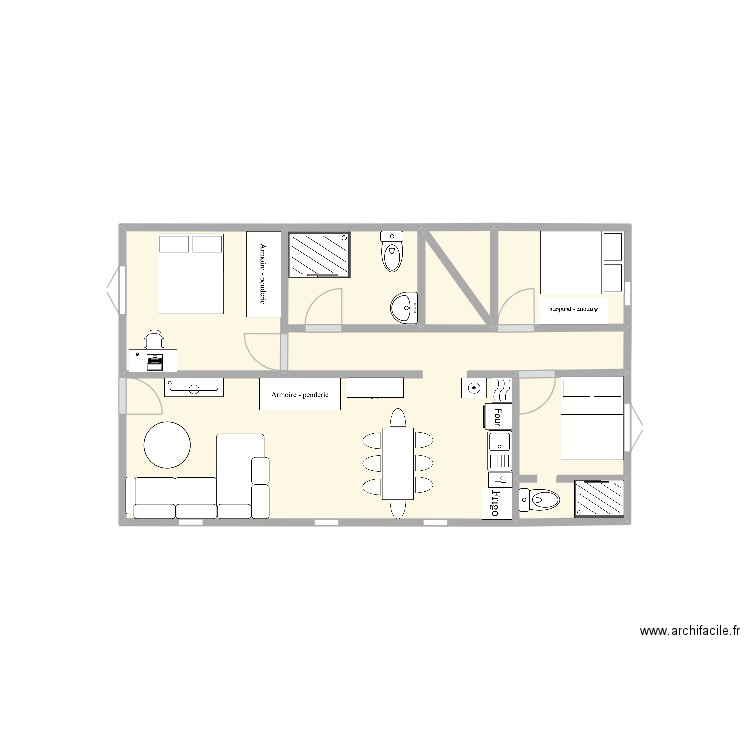 Riviere -1. Plan de 6 pièces et 9 m2