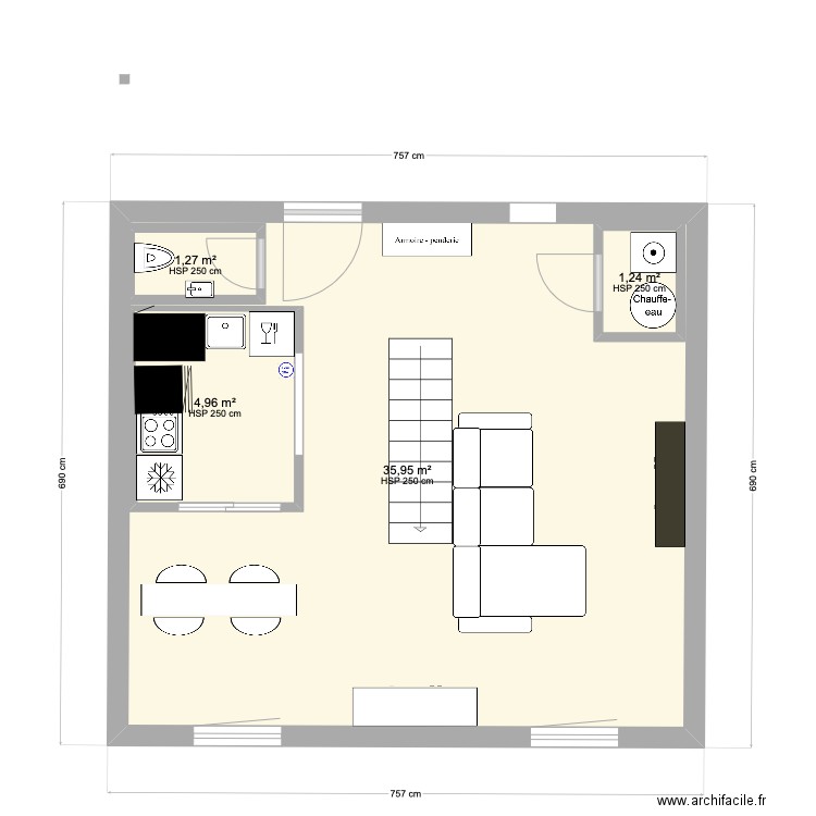 MELISSA PLAN . Plan de 4 pièces et 53 m2