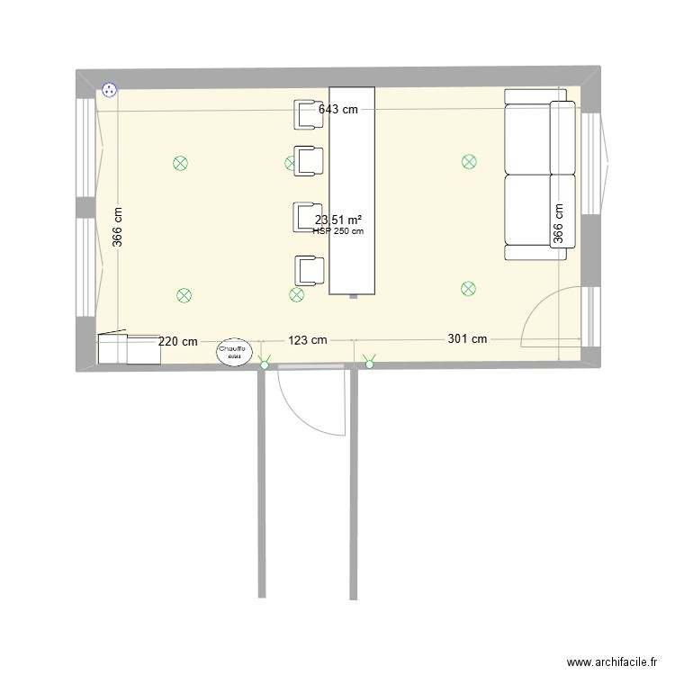 refectoire . Plan de 1 pièce et 24 m2