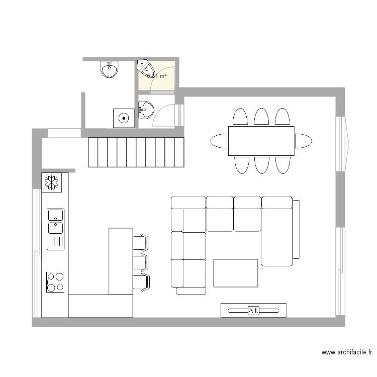 Cuisine. Plan de 0 pièce et 0 m2