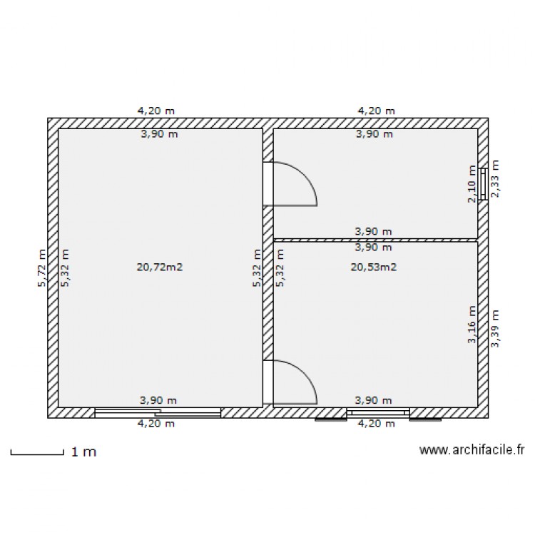 garage habitable 40m2 - Plan dessiné par gahelenic