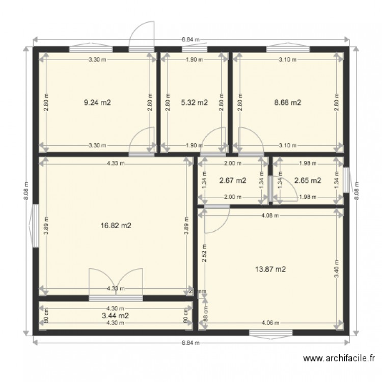 PLAN MURS MAISON STYLE 1. Plan de 0 pièce et 0 m2