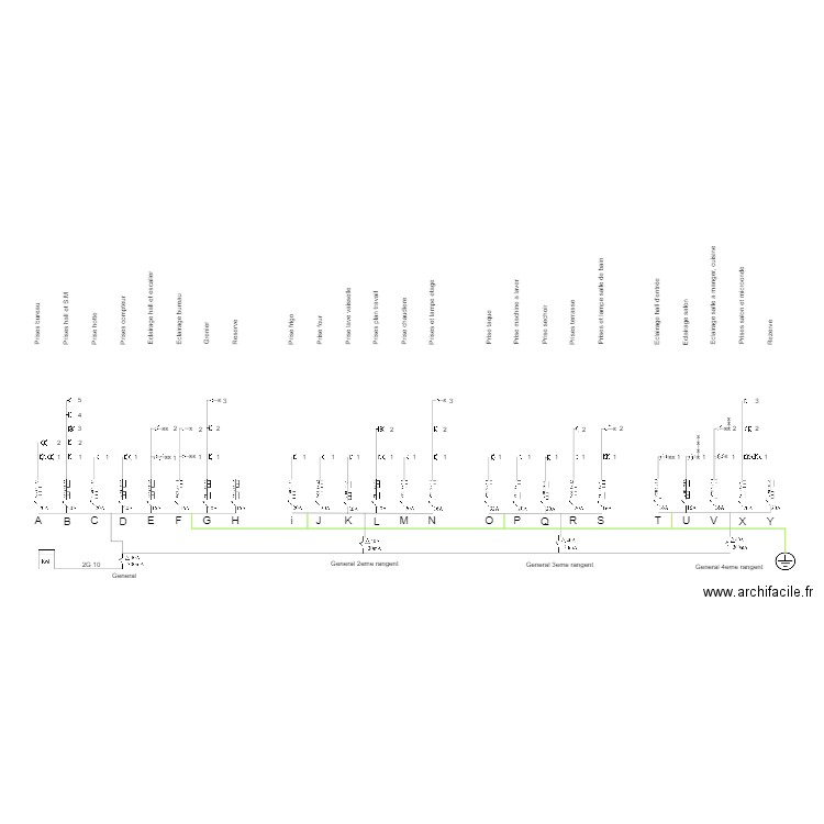 Schema unifilaireX. Plan de 0 pièce et 0 m2