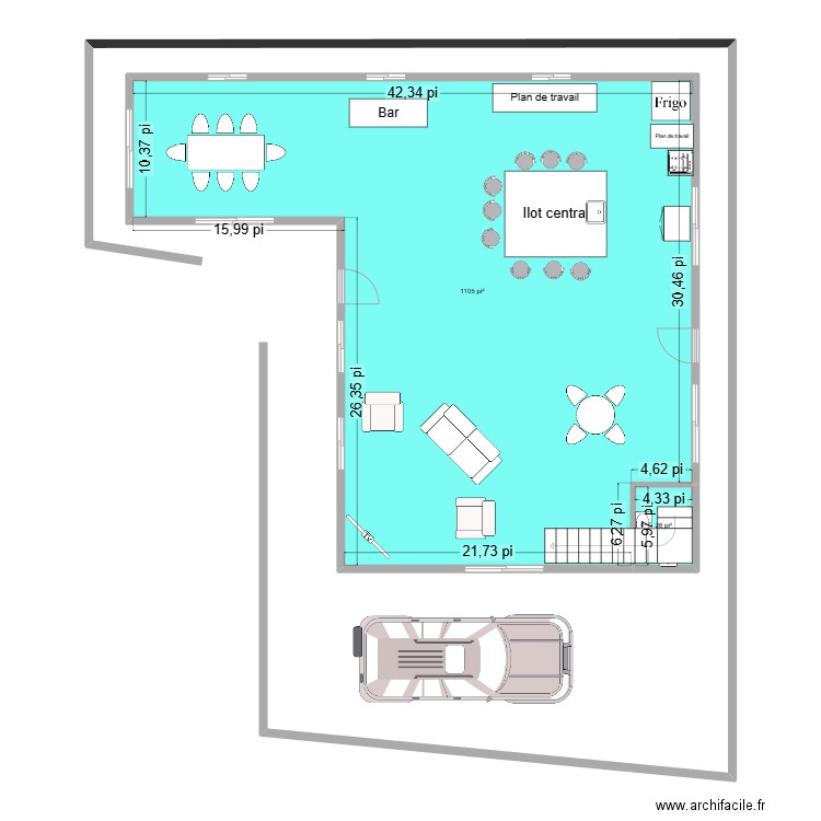 maison honduras9. Plan de 2 pièces et 105 m2