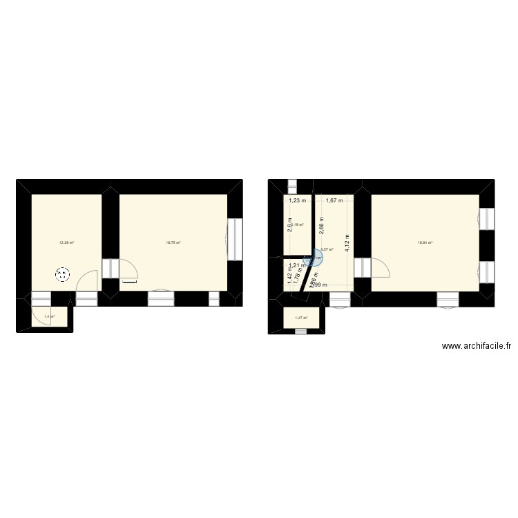 ASSELIN. Plan de 7 pièces et 64 m2