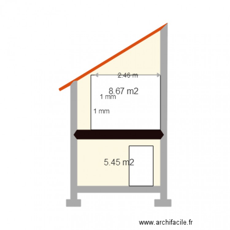 Coupe Almeras Face Arrière projet. Plan de 0 pièce et 0 m2