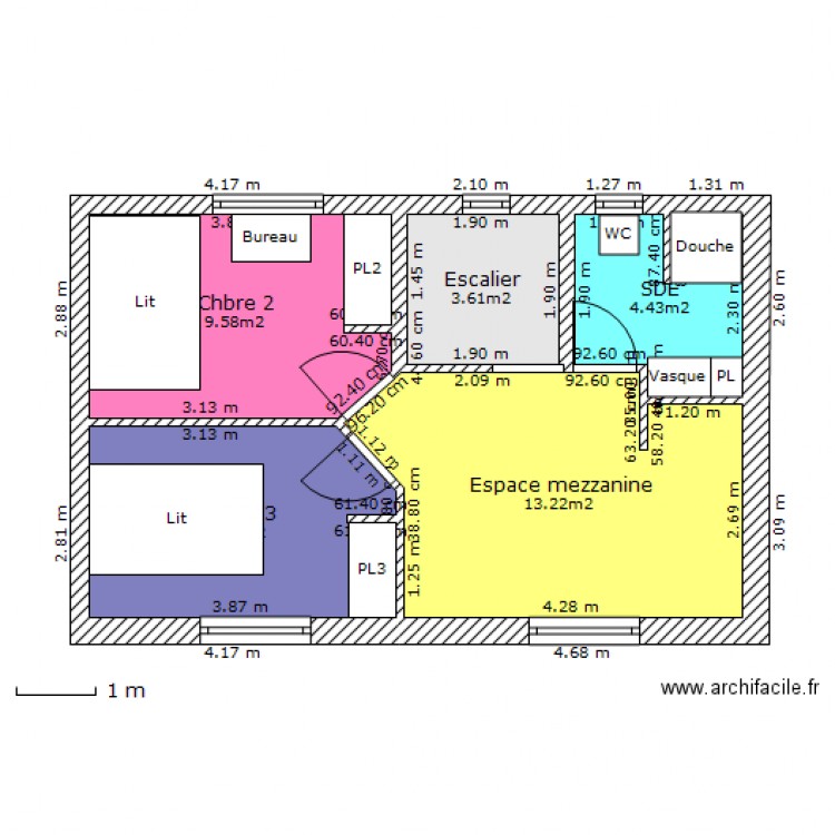 etage 1. Plan de 0 pièce et 0 m2