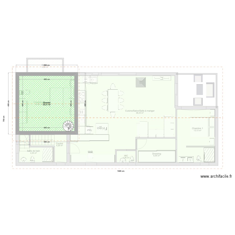 plan commune. Plan de 16 pièces et 220 m2