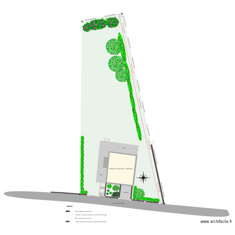 Projet TVX Clôture et portail. Plan de 1 pièce et 61 m2