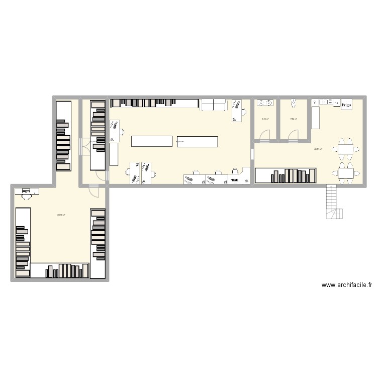 tyrtgy. Plan de 6 pièces et 222 m2