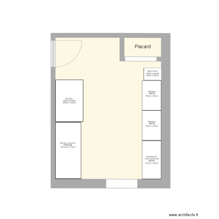 Maison Beauclerk - Atelier. Plan de 2 pièces et 12 m2