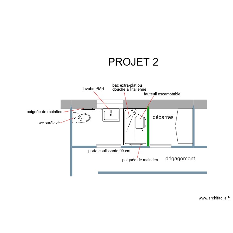 LE_POTIER_PJT2. Plan de 2 pièces et 6 m2