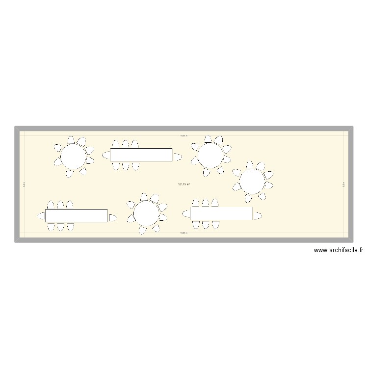 PLan de salle 3. Plan de 1 pièce et 122 m2