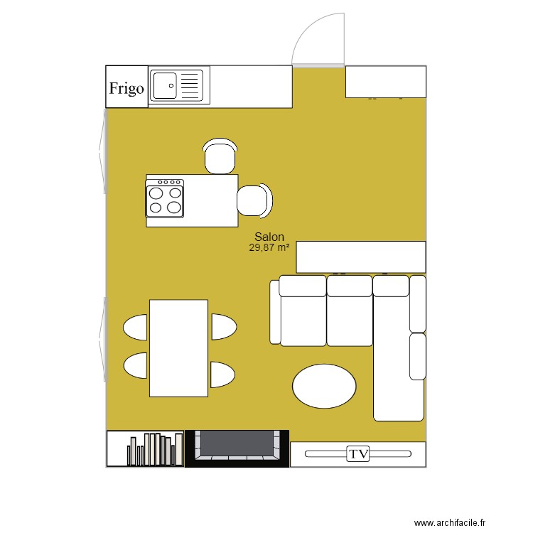 salon. Plan de 0 pièce et 0 m2