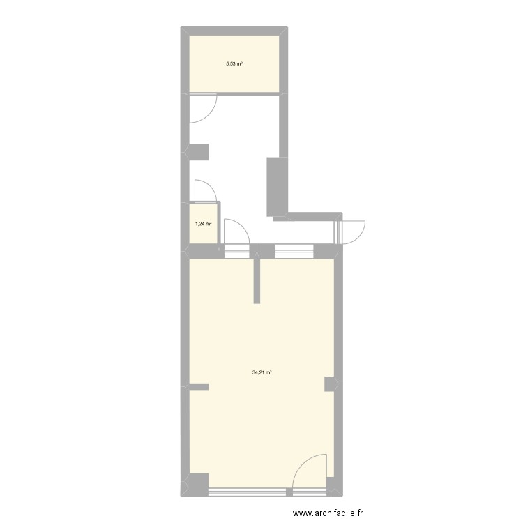 40 Edouard Vaillant. Plan de 3 pièces et 41 m2