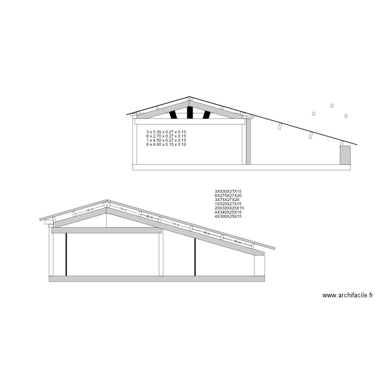 FERME CHARPENTE. Plan de 0 pièce et 0 m2