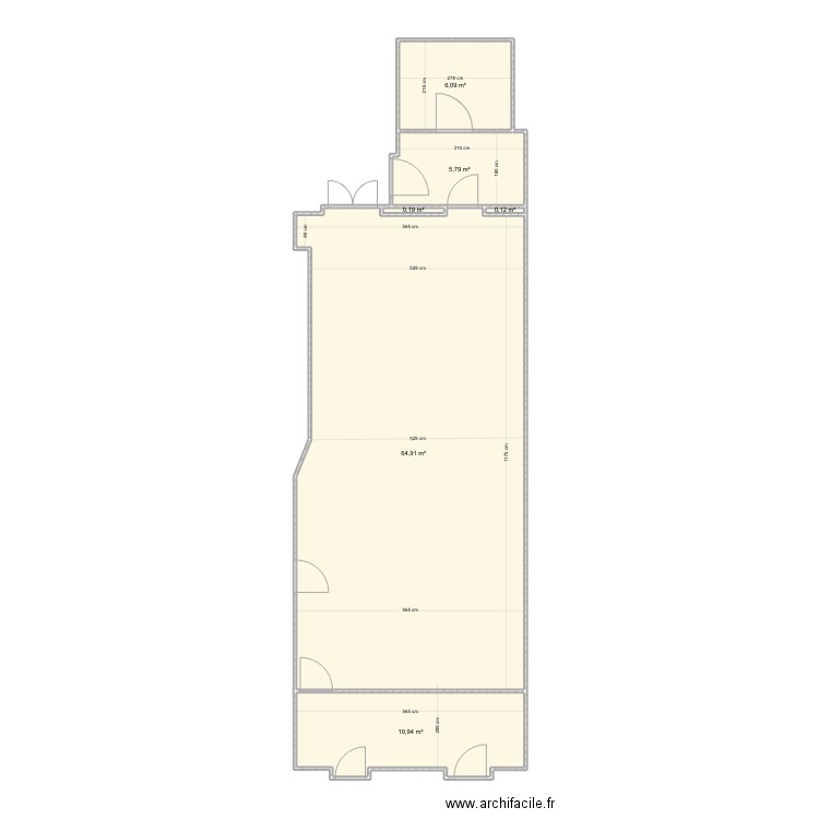 croquis cotation intérieur. Plan de 6 pièces et 88 m2