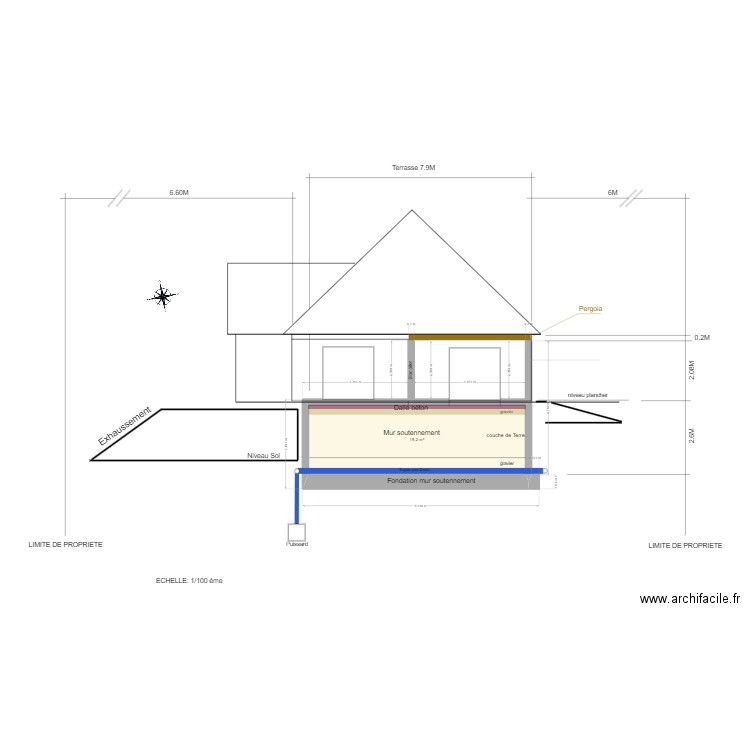 Plan coupe EST. Plan de 0 pièce et 0 m2