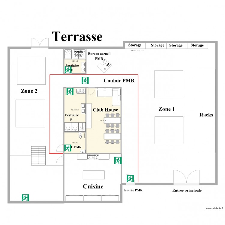 RdC 1 sécurité. Plan de 0 pièce et 0 m2