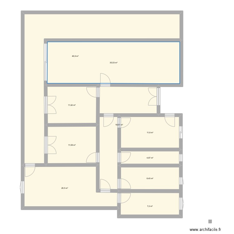 Langellier. Plan de 10 pièces et 171 m2