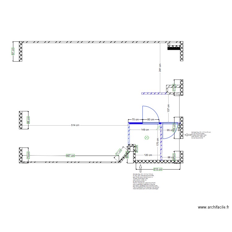 Lot 4 RDC modif plomberie. Plan de 0 pièce et 0 m2