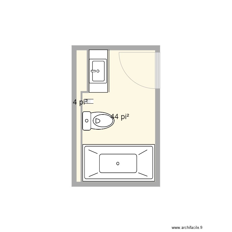 salle de bain - Plan 2 pièces 4 m2 dessiné par Carole Marc