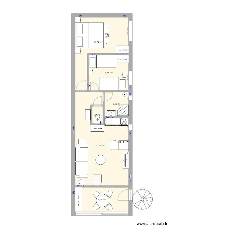 Appartement Agde aménagement Val. Plan de 0 pièce et 0 m2