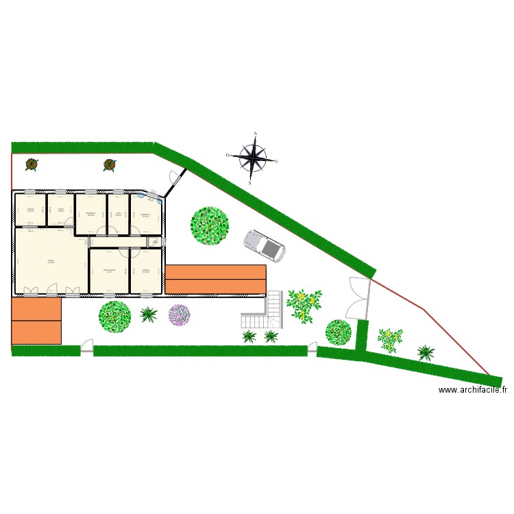 Maison. Plan de 12 pièces et 169 m2