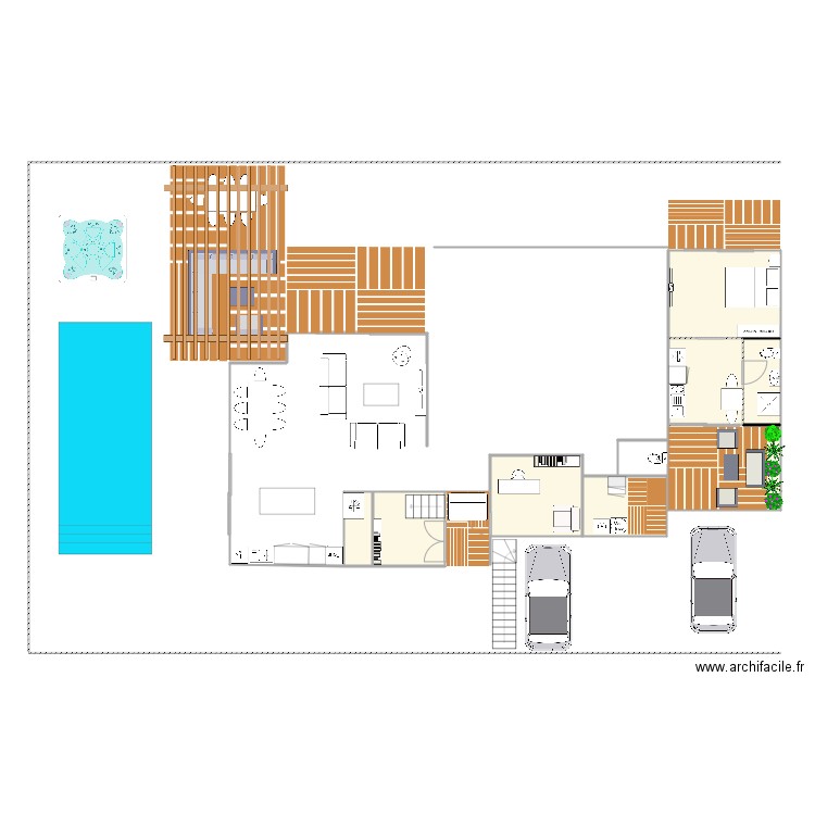 plan maison bungalow. Plan de 0 pièce et 0 m2