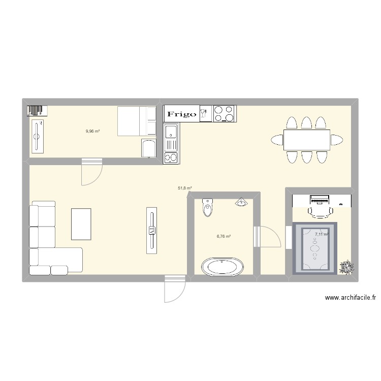 appartement 80m2. Plan de 0 pièce et 0 m2