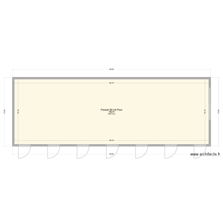 DES Freezer #2 Final. Plan de 1 pièce et 72 m2