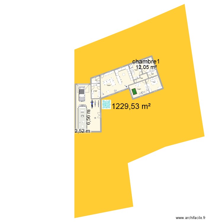 implantation 1. Plan de 10 pièces et 183 m2