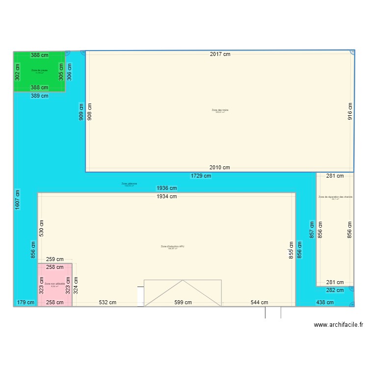 Installation selon nouvelle confirguration. Plan de 6 pièces et 489 m2