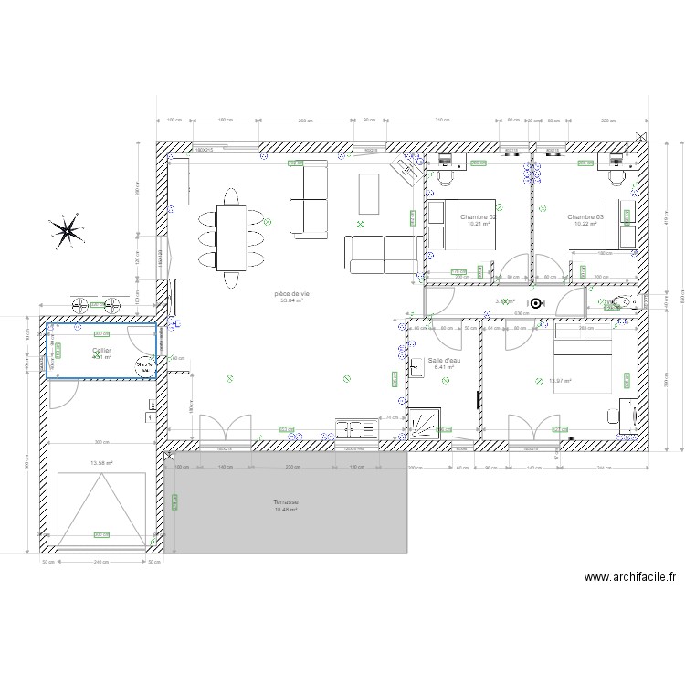 Plan Maison terrasse petite. Plan de 0 pièce et 0 m2