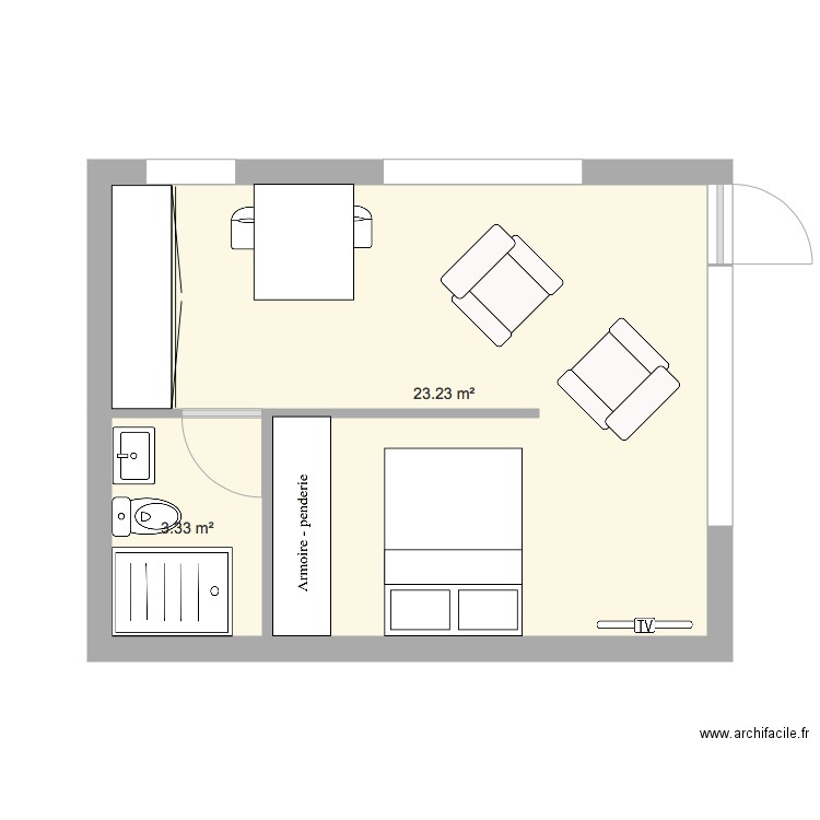 Studio 1 . Plan de 0 pièce et 0 m2