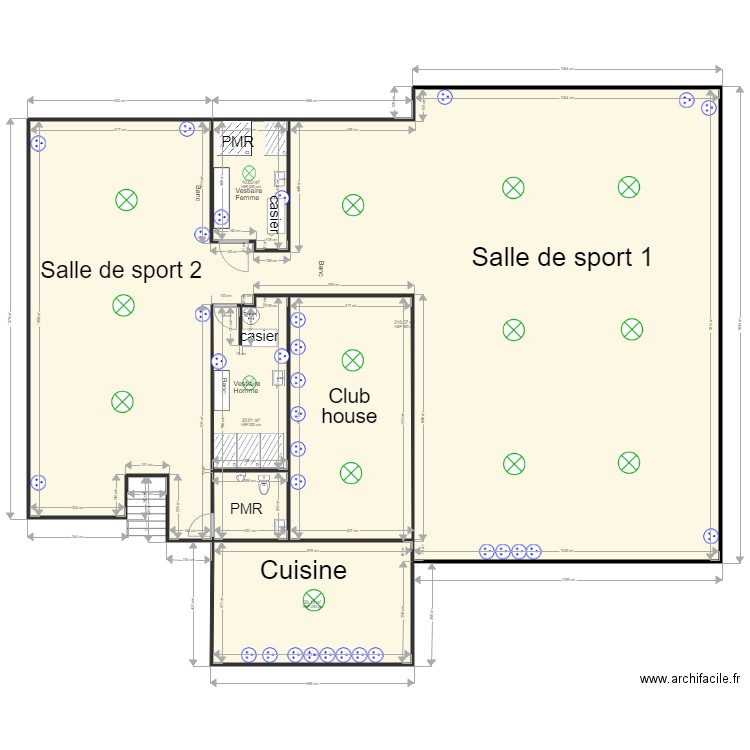 RDC Salle de sport elec. Plan de 0 pièce et 0 m2