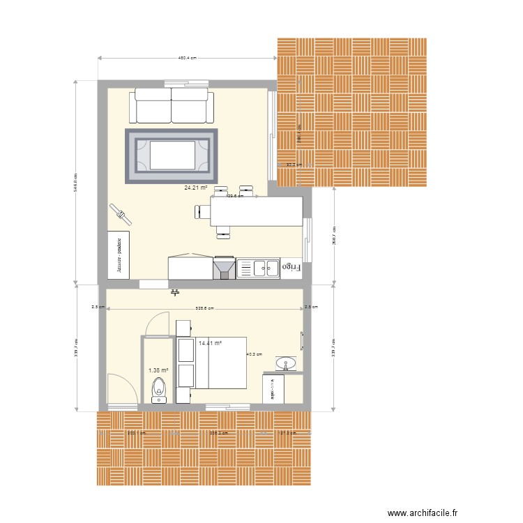 LEJUEZ V2. Plan de 3 pièces et 40 m2