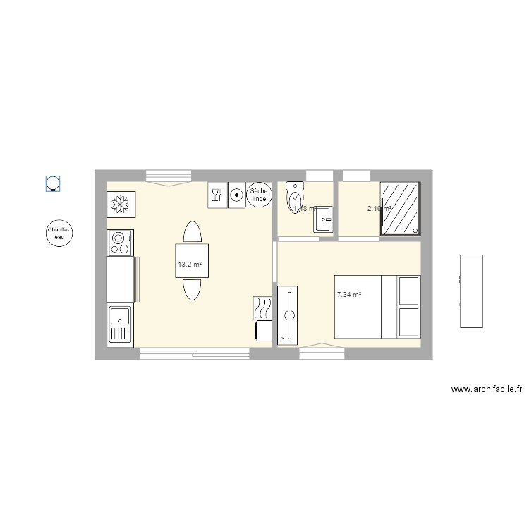 maison 25m2. Plan de 0 pièce et 0 m2