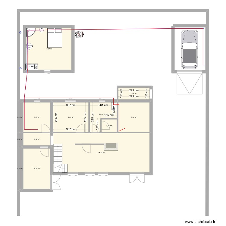 maison sainte gennevievre des bois . Plan de 13 pièces et 101 m2