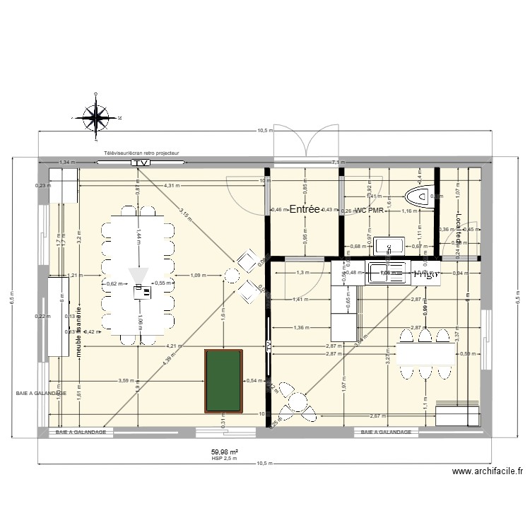 ORLEANS - SPIE - CREATION BATIMENT RSE. Plan de 1 pièce et 60 m2