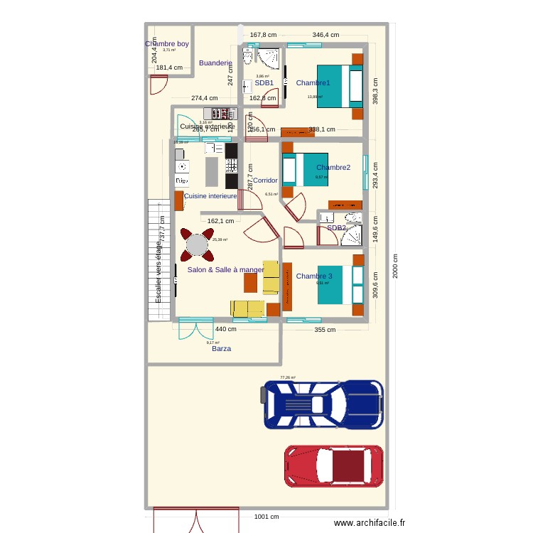 gael rez de chaussée gael. Plan de 12 pièces et 181 m2