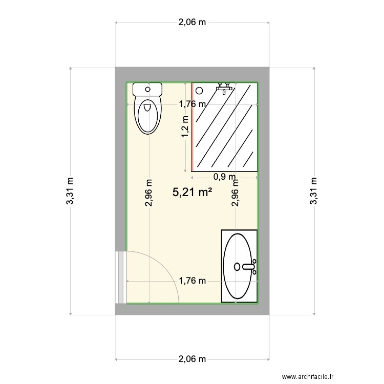 SDB Villa 37. Plan de 0 pièce et 0 m2